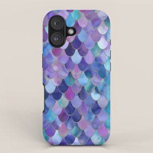 Mermaid Scales Art, Purple, Pink, Teal, Blue, Green iPhone Case