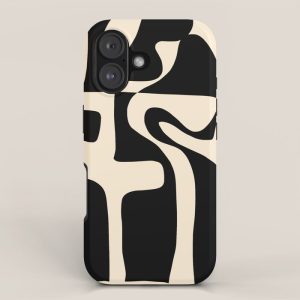 Solidarity - Minimal Abstract in Black and Cream iPhone Case