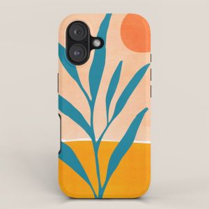 Exploring The Southwest - Orange and Teal Modernist Landscape iPhone Case