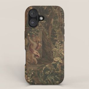 Antique 18th Century Cherub Rose Garden Tapestry iPhone Case