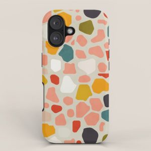 terrazzo mosaic shapes modern iPhone Case