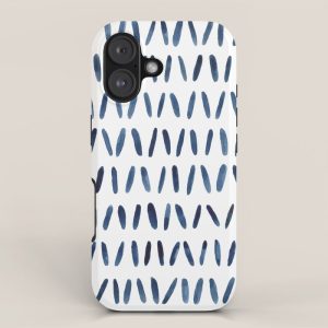 Strokes Pattern | Indigo Watercolor Painting iPhone Case
