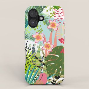 Tropical, Palms, Jungle Prints, Nature Art. iPhone Case