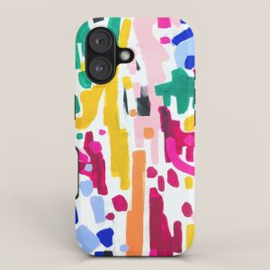 Candy In The Milky Way Galaxy Original Painting by Ejaaz Haniff Acrylic Painting Abstract Art Shapes Pattern Fun Colorful Shapes iPhone Case