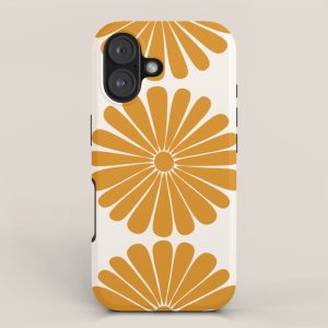 Retro Daisy Abstract V Golden Yellow Bold Floral iPhone Case