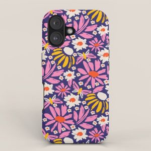 Wild Floral - Red, Blue and Pink iPhone Case