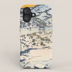 Snow Country Antique Japanese Woodblock Print iPhone Case