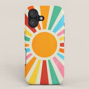 Retro Sunrise: Rainbow Edition iPhone Case