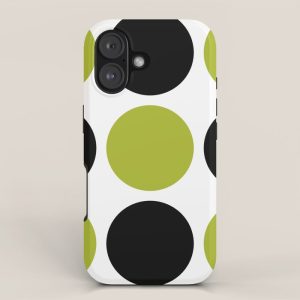 Mid Century Modern Scandinavian Decor Black and Chartreuse iPhone Case