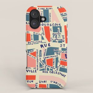 paris map blue iPhone Case