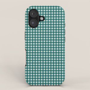 Mini Holiday Gingham in Teal iPhone Case