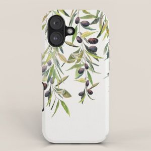 Olive Branch Watercolor iPhone Case