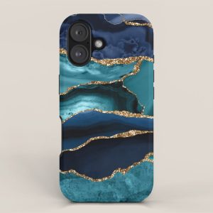 Ocean Blue Mermaid Marble iPhone Case