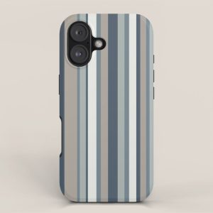 Vertical Stripes in Neutral Blue Gray Shades iPhone Case