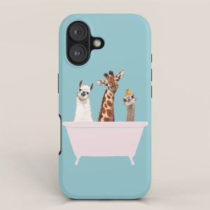 Playful Gangs in Bathtub Blue iPhone Case