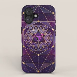 Merkabah in flower of life - Sacred Geometry iPhone Case