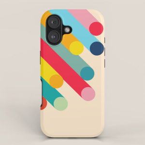 Retro Mid Century Beams | Bauhaus Geometric Pattern iPhone Case