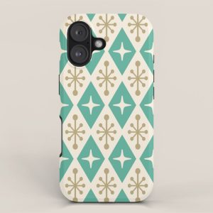Mid Century Modern Atomic Triangle Pattern 105 iPhone Case