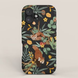 RED PANDAS IN DARK WILD NATURE iPhone Case