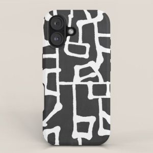 abstract-black and white iPhone Case