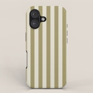 Olive Green Stripes iPhone Case