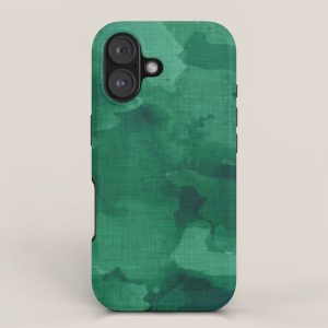 emerald watercolor iPhone Case