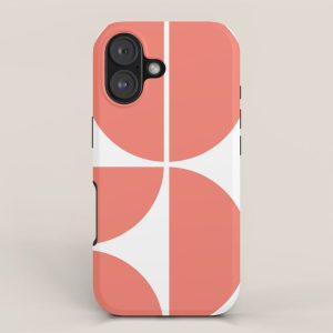 Mid Century Modern Living Coral Square iPhone Case