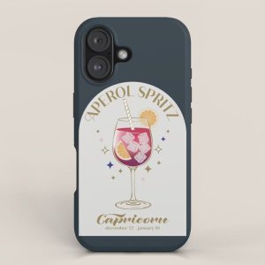 Aperol Spritz Cocktail Zodiac Sign iPhone Case
