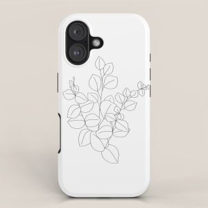 Minimalistic Eucalyptus Line Art iPhone Case
