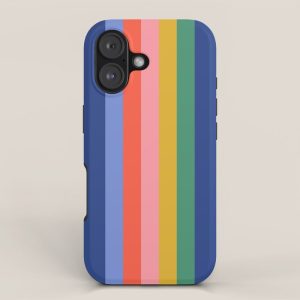 Retro Stripes - blue iPhone Case