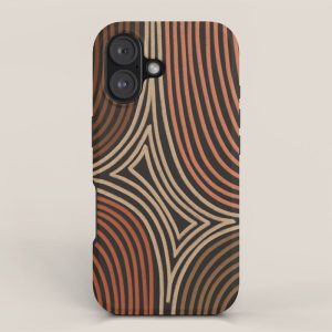 Tribal Pattern in Brown & Soft Red iPhone Case