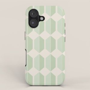 Hexagonal Pattern VI Soft Green iPhone Case