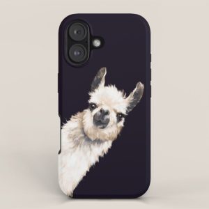 Sneaky Llama in Black iPhone Case