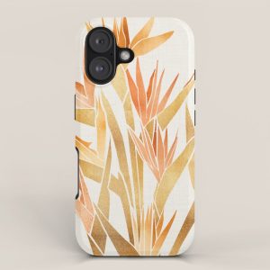 Metallic Gold Bird of Paradise iPhone Case