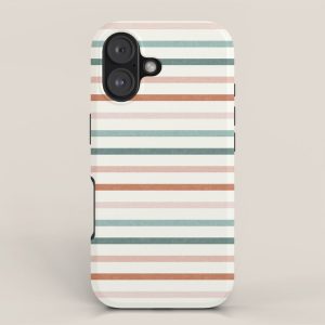 sunset stripes in terra cotta and jade iPhone Case