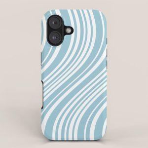 Wavy Stripes XXXV - Sky Blue iPhone Case