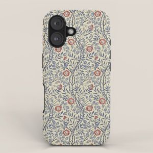 William Morris Sweet Briar Indigo Red iPhone Case