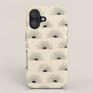 Sunrise - black and cream iPhone Case