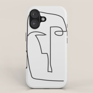 abstract line art face 2 iPhone Case