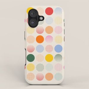 Retro Geometric Circles: Peach Bauhaus Edition iPhone Case