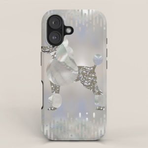 Luxury Pearl and Abalone Poodle iPhone Case