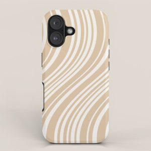 Wavy Stripes XLIII - Neutral Tan iPhone Case