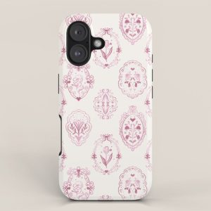 Victorian frame with flowers iPhone Case