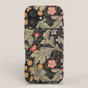 William Morris Laurel Multi-Colored Floral Textile Pattern Sunflower, Aster, Dahlia iPhone Case