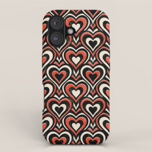 Sweethearts - red, black, and cream iPhone Case