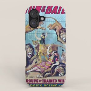 1910 Barnum & Bailey Circus Dancing Lions - M'lle Adgi's Acting Vintage Poster iPhone Case