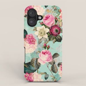 Vintage & Shabby Chic - Summer Teal Roses Flower Garden iPhone Case
