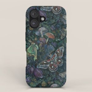 Atlas Moth Mushroom Night iPhone Case