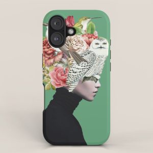 Lady with Birds(portrait) 2 iPhone Case