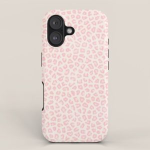 Modern ivory blush pink girly cheetah animal print pattern iPhone Case